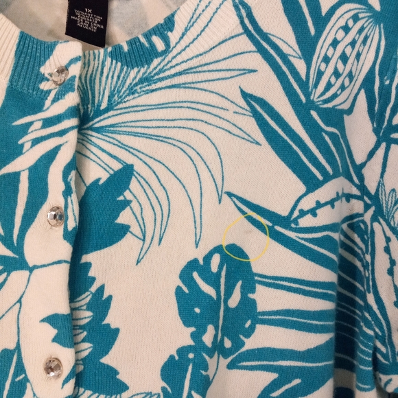 Carole Little Botanical Patterned Cardigan | US 1X - Picture 4 of 5